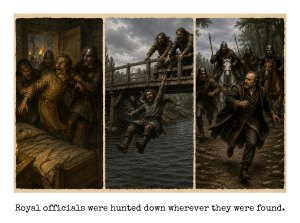 Royal officials were hunted down wherever they were found.