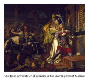 The death of Canute IV of Denmark in the Church of Saint Albanus
